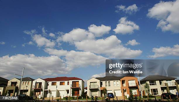 Block of revoloutionary environmentally-friendly houses in a newly created estate stand ready for occupancy April 13, 2007 in Sydney, Australia. 16...