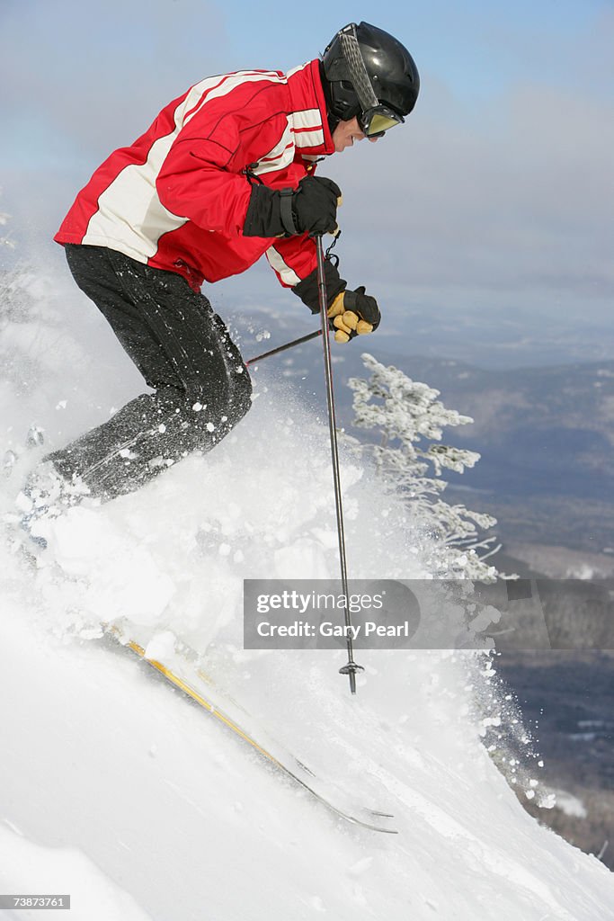 Man skiing in mountains