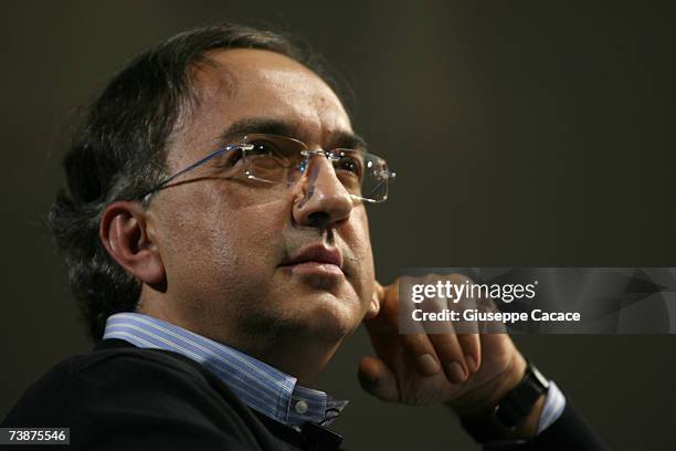 Fiat Chief Executive Sergio Marchionne attends a conference as part of the General Eletric Day on April 11, 2007 in Milan, Italy. Photo by Giuseppe...