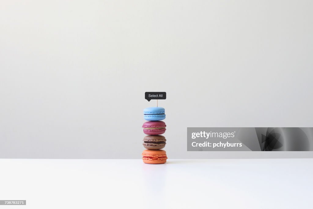 Macaroons with a select all sign
