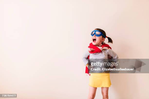 girl dressed as a superhero - cape garment ストックフォトと画像