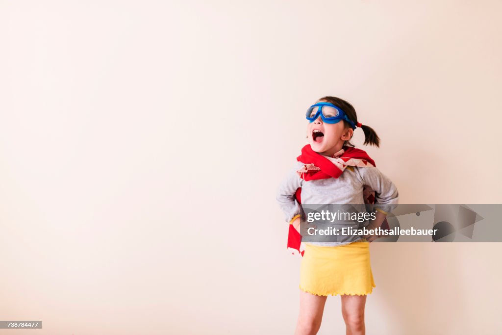 Girl dressed as a superhero