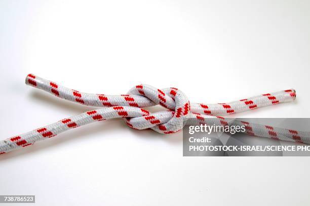 the reef (square) knot - white rope stock pictures, royalty-free photos & images