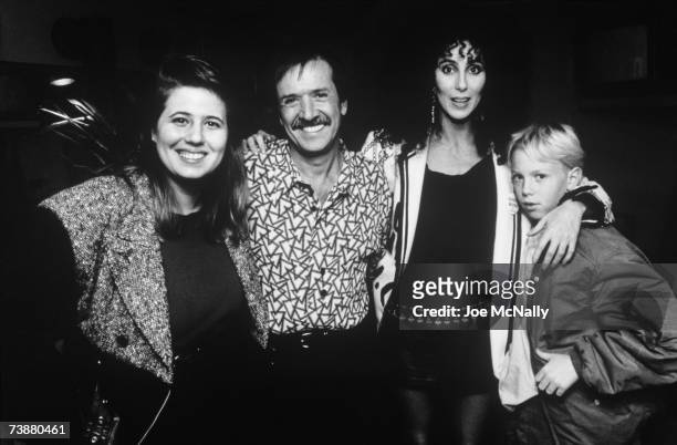 Singer Cher with ex husband, Sonny Bono, and their daughter, Chastity Bono, along with Cher's son, Elijah Blue Allman, whose father is Gregg Allman...