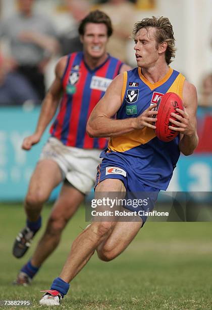 Ben Davies of Williamstown in action during the round two VFL match between Williamstown and Port Melbourne at Burbank Oval April 14, 2007 in...