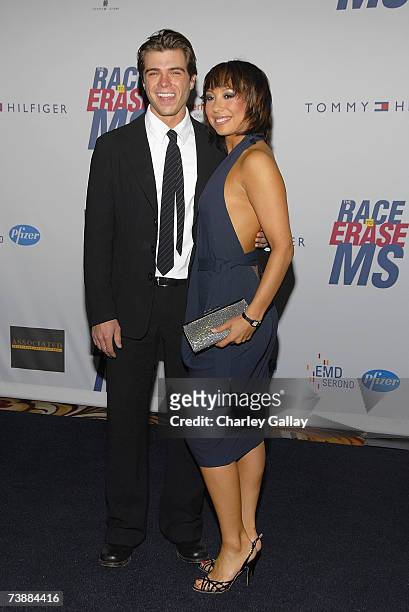 Television personalities Matthew Lawrence and Cheryl Burke arrive at a the 14th Annual Race To Erase MS "Dance to Erase MS"-themed gala at the Hyatt...