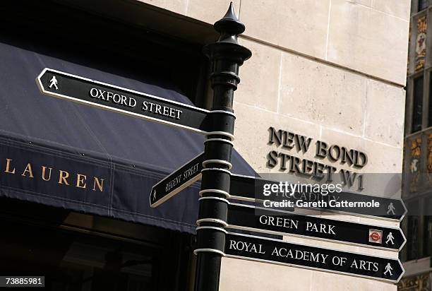 General view of New Bond Street in London on April 14, 2007 in London.