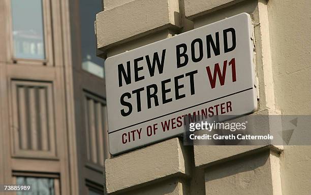 General view of New Bond Street in London on April 14, 2007 in London.