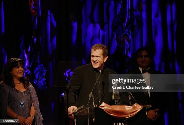 Actor-Director Mel Gibson receives a Trustee Award for the making of his film "Apocalypto" at the 15th Annual First Americans in the Arts Awards...