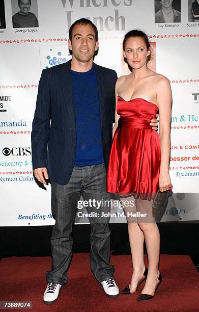 Bryan Callen and Amanda Humphrey attend The Children Affected By Aids Foundation's "A Night Of Comedy" on April 14, 2007 at the Wilshire Theater in...