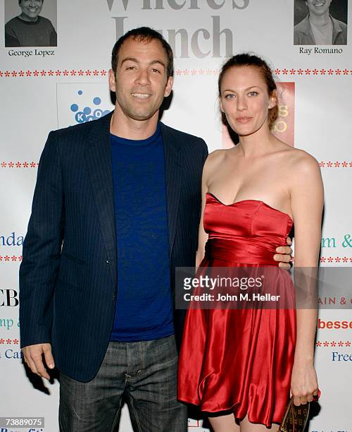 Bryan Callen and Amanda Humphrey attend The Children Affected By Aids Foundation's "A Night Of Comedy" on April 14, 2007 at the Wilshire Theater in...