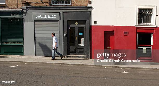 General view of Portobello Road in Notting Hill in London on April 15, 2007 in London.