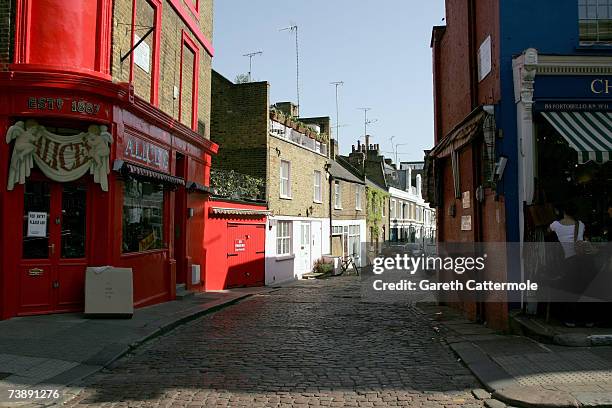 General view of Portobello Road in Notting Hill in London on April 15, 2007 in London.