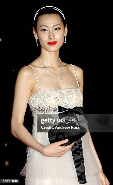 Hong Kong actress Isabella Leong arrives to the 26th Hong Kong Film Awards at the Hong Kong Cultural Centre on April 15, 2007 in Hong Kong, China.