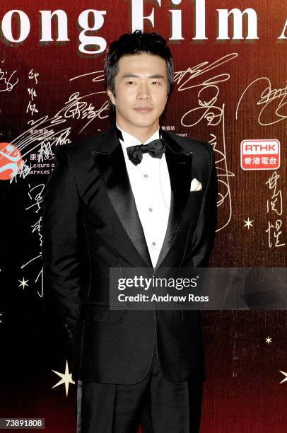 South Korean actor Kwon Sang-Woo arrives to the 26th Hong Kong Film Awards at the Hong Kong Cultural Centre on April 15, 2007 in Hong Kong, China.