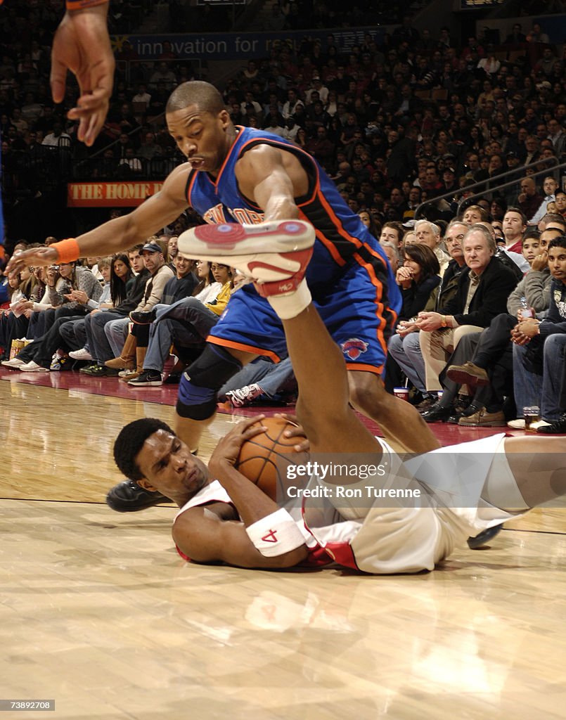 Toronto Raptors Fight Chris Bosh of the Toronto Raptors fights for a loose ball with Steve ...