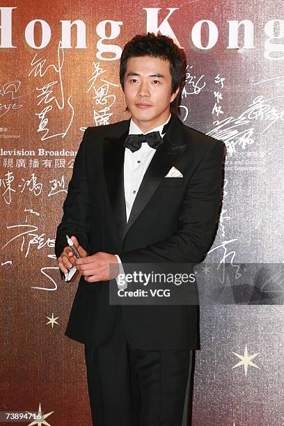Korean actor Sang-woo Kwon arrives at the 26th Hong Kong Film Awards at the Hong Kong Cultural Centre on April 15, 2007 in Hong Kong, China.