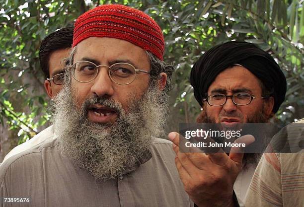 Islamic cleric Abdul Rashid Ghazi gives a press conference April 16, 2007 at the Lal Mosque in Islamabad, Pakistan. He said that a Pakistani military...