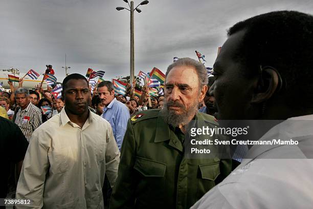 Fidel Castro during a political rally on the day where Cuba celebrates the anniversary of his attack on the Monacada barracks in 1953 July 26, 2006...