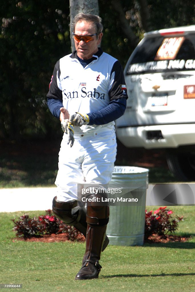 Tommy Lee Jones Competes At International Polo Club Palm Beach