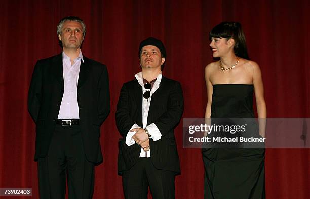 Producer Alain Goldman, Director Olivier Dahan and actress Marion Cotillard onstage during the opening night presentation at the 11th annual City Of...