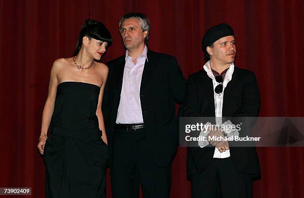 Actress Marion Cotillard, Producer Alain Goldman and Director Olivier Dahan onstage during the opening night presentation at the 11th annual City Of...