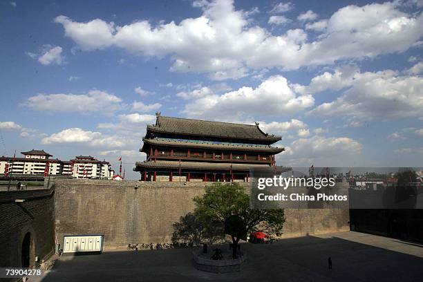 View of the West Gate of Xian City Wall is seen on April 17, 2007 in Xian of Shaanxi Province, China. Xian is an ancient city with a history of over...