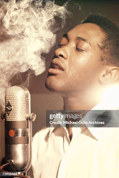 Soul Singer Sam Cooke at the RCA Recording Studio in Los Angeles, California circa 1959.