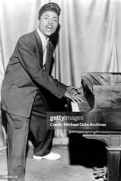 Musician Little Richard performing onstage in circa 1956.