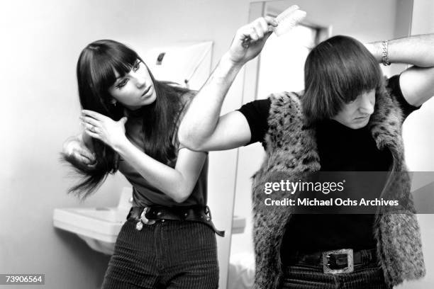 Entertainers Sonny & Cher pose for a portrait session in October 1964 in Los Angeles, California.