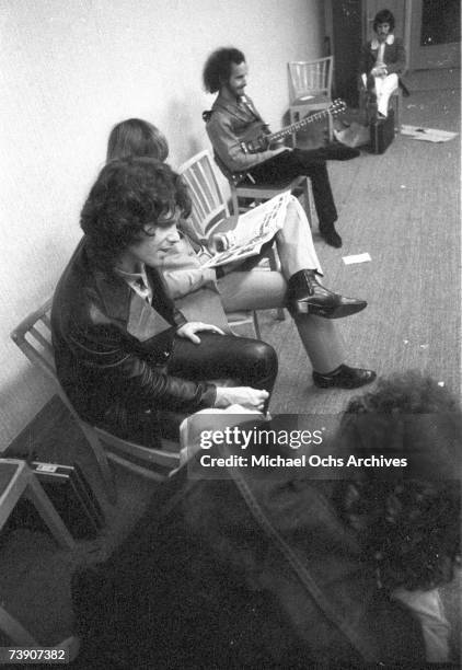 Jim Morrison, John Densmore, Robbie Krieger, Ray Manzarek pose for a portrait on September 14, 1968 in Frankfurt Germany,