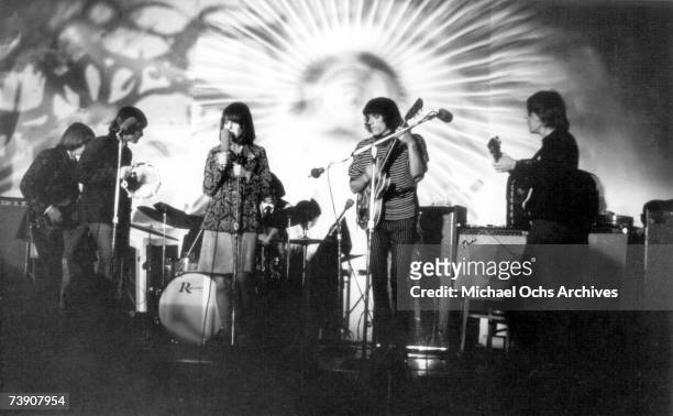 Photo of Jefferson Airplane, January 8, 1967Webster Hall, NYC RCA Records press partyFirst East Coast performance by Airplane and probably first...