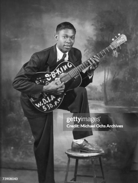 Young blues singer B.B. King a local DJ at WDIA poses for a portrait circa 1948 in Memphis, Tennessee.