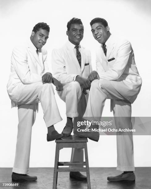 And B group The Isley Brothers, L-R: O'Kelly Isley, Ronald Isley and Rudolph Isley pose for a portrait circa 1962 in New York City, New York.