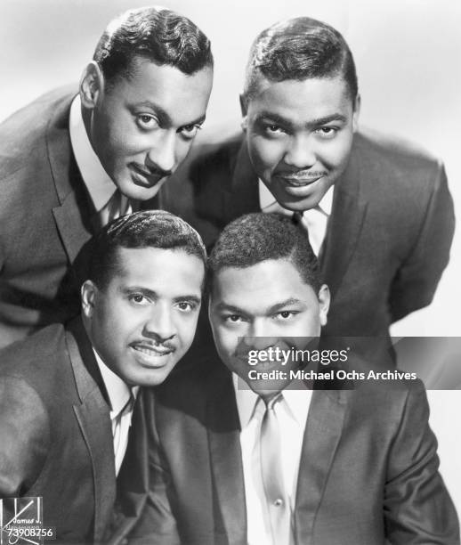 Vocal group "The Four Tops" pose for a portrait in 1964 in New York City, New York. Bottom row L-R: Levi Stubbs, Renaldo Obie Benson, Top row L-R:...
