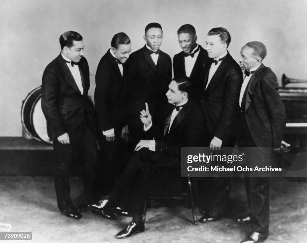 Illinois, Chicago, Jelly Roll Morton and His Red Hot Peppers, L-R: Omer Simeon, Andrew Hilaire, John Lindsay, Jelly Roll Morton , Johnny St. Cyr, Kid...