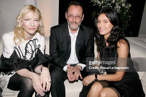 Actors Cate Blanchett, Jean Reno and his wife Zofia Borucka attend the IWC Da Vinci Launch party held at the Geneva Palaexpo on April 17, 2007 in...