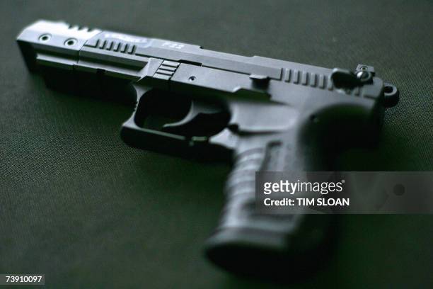 Centerville, UNITED STATES: A Walther P22 pistol, which according to media reports is similar to one of the weapons used by 23-year-old South Korean...