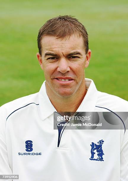 Portrait of Warwickshire County Cricket Captain, Heath Streak during the Warwickshire County Cricket Club photocall on April 16, 2007 at Edgbaston in...