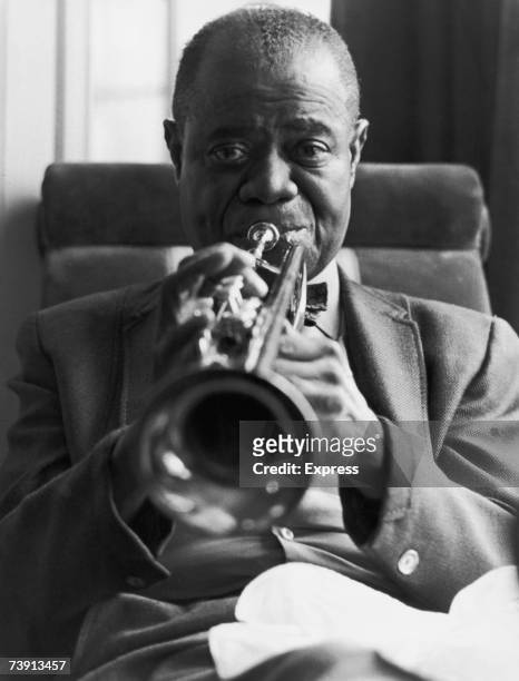 American jazz singer and trumpeter Louis Armstrong in London, 28th October 1970.