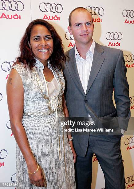 Cathy Freeman and James Murch attends the Audi TT and Audi Art Prize Official Launch event, opening the TT Movement exhibition which celebrates the...