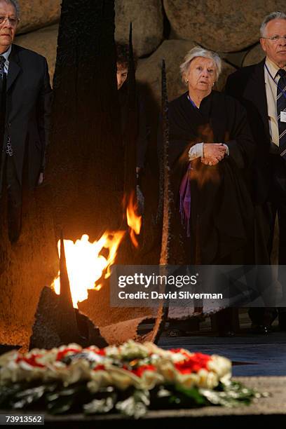 Andree Geulen-Herscovici , a Belgian woman who rescued some 300 Jewish children from the Nazis during the Holocaust, takes part in a memorial...