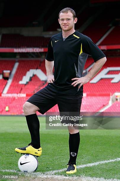 Wayne Rooney launches the new Nike Total 90 Laser Boot on April 18, 2007 at Old Trafford, Manchester.