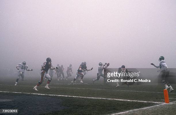 Philadelphia Eagles in the NFC Divisional Playoff Game against the Chicago Bears on December 31, 1988 in Chicago Illinois.