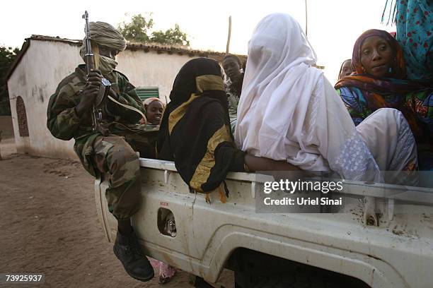 Chadian army soldier celebrate a colleagues wedding April 2007 in Koukou, near the border with Sudan. Tensions between Chad and Sudan have risen over...