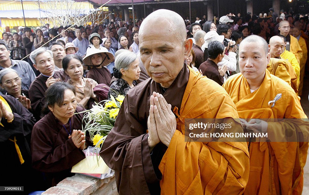 Zen Buddhist monk leader Thich Nhat Hanh...