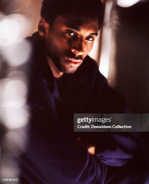 Lakers basketball star Kobe Bryant poses for a magazine shoot held in 1999 at the Coliseum, in Los Angeles, California.