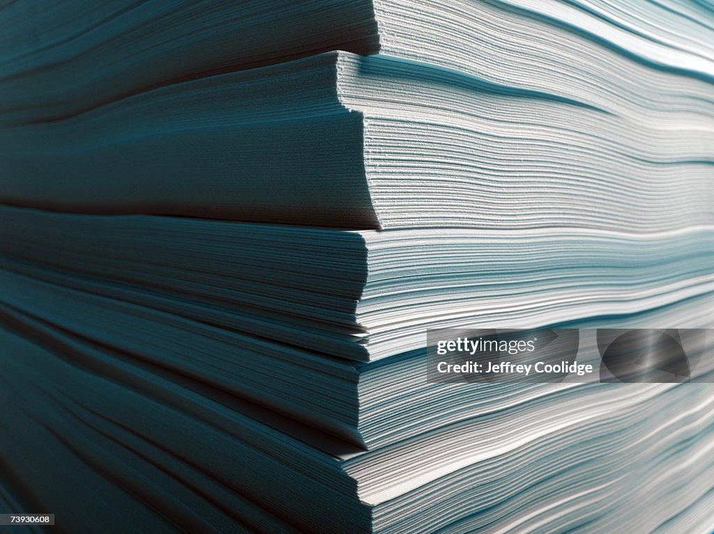 Stack of paper, close-up