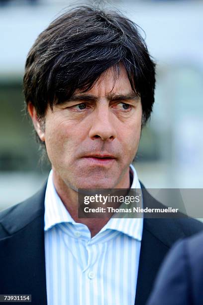 Headcoach Joachim Loew of the German National team is senn during the men's U15 international friendly match between Germany and Switzerland at the...