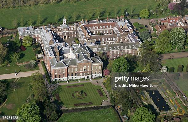Kensington Palace in Hyde Park in the centre of London, England.